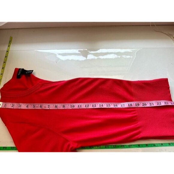 White House Black Market Snap Front Short Sleeve Orange Sweater Blouse Size XL - Picture 12 of 12